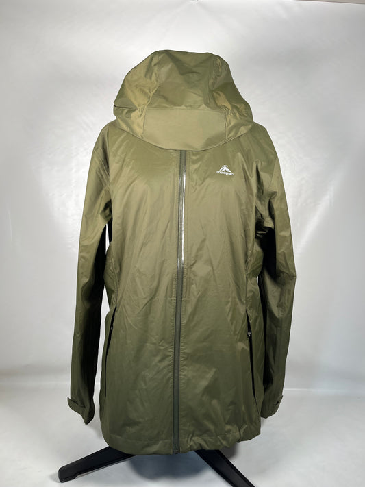 Green macpac rain jacket, size 14, MP0014, $60