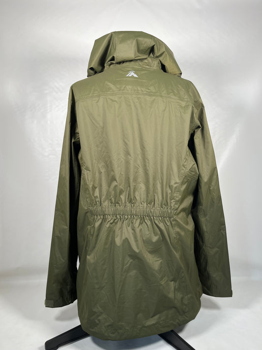 Green macpac rain jacket, size 14, MP0014, $60