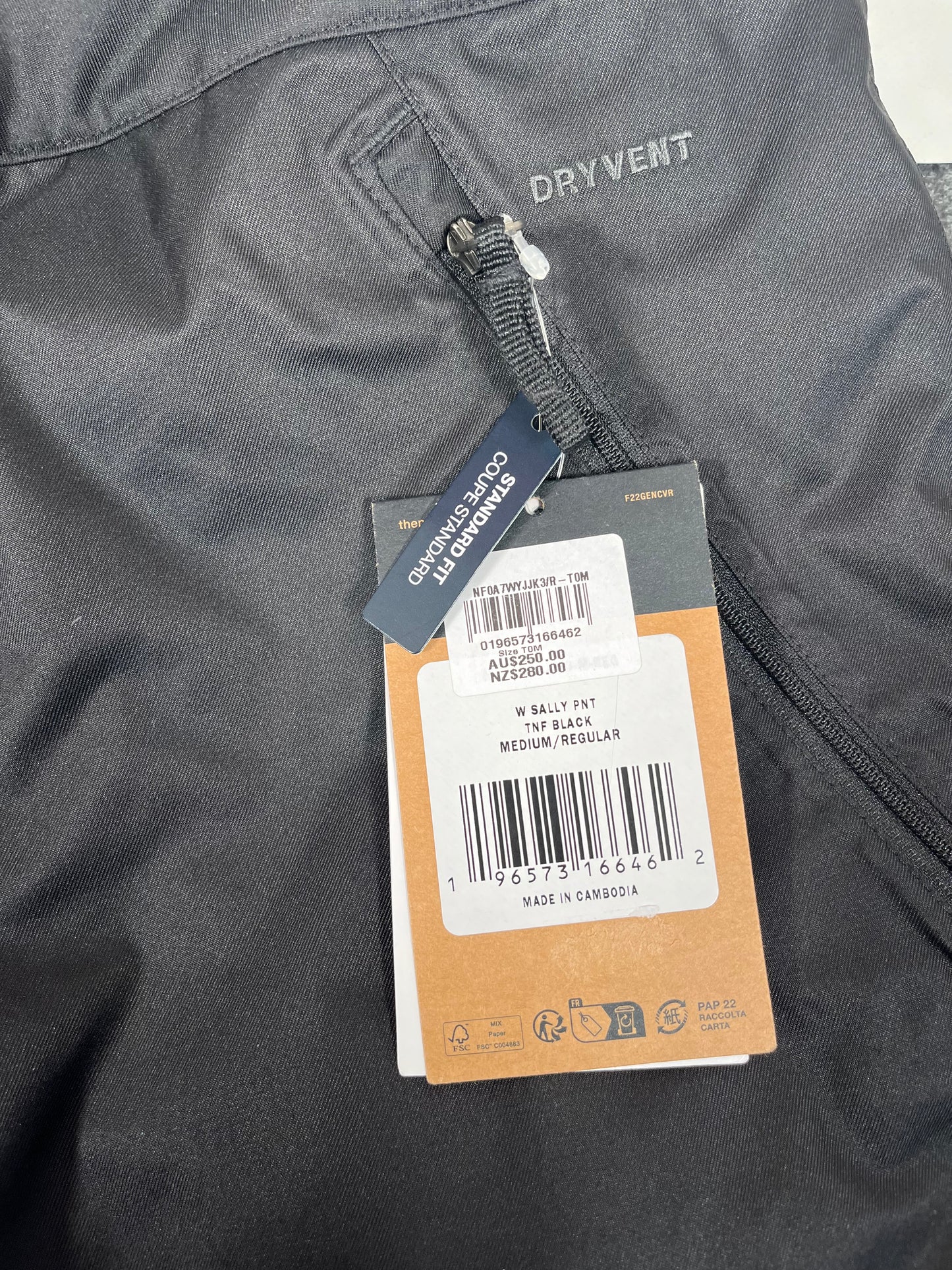 TNF wmns snow pant, size M, $135, TNF0015