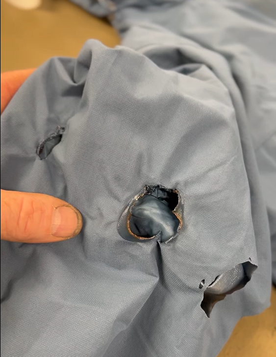 Repairs to tears, holes and other damage.